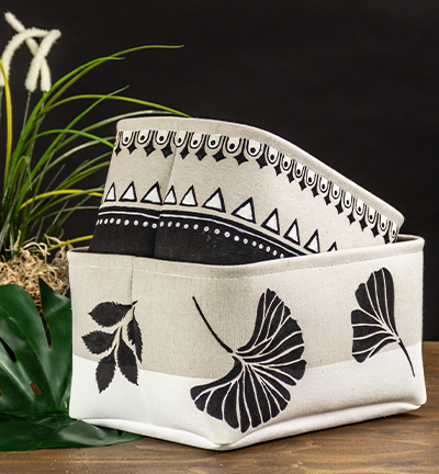 730917-02 - Stafil - Panier, canevas blanc-gris - Canvas - Detail 2
