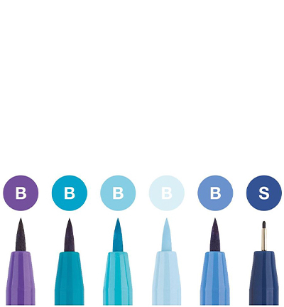 FC-267123 - Faber Castell - FC Pitt artist Pen set calligraphie 6pcs - Handlettering & bullet journal - Detail 2 FC-267123 - Faber Castell - FC Pitt artist Pen set calligraphie 6pcs - Handlettering & bullet journal - Detail 2