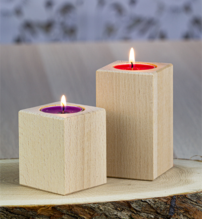 SL204C-10cm - Kippers - Photophore carré en bois de hêtre - Chandelier - Detail 1