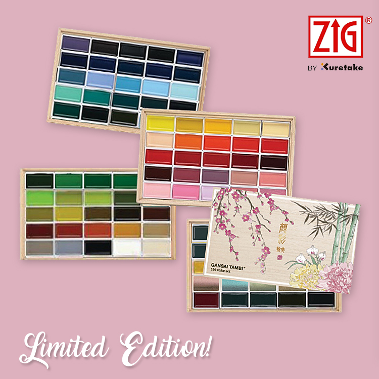 Kuretake & ZIG Set Gansai Tambi 100 Color & Présentoir avec Clean Color Dot de Kuretake / ZIG