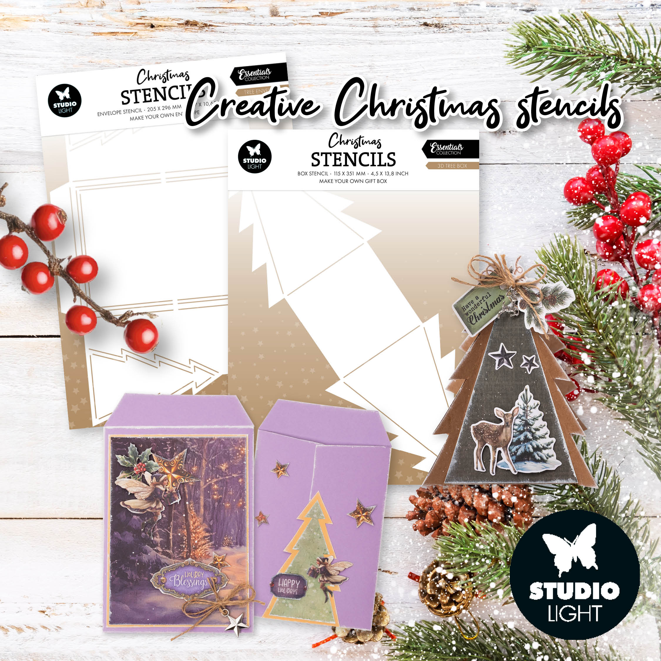 StudioLight Blocs de papier pour maisons DIY, pochoirs de Noël et lanternes  DIY de StudioLight