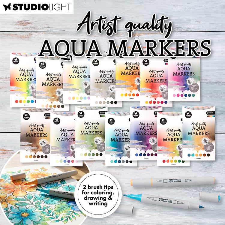 StudioLight 14 Sets Aqua Markers (feutres à base d'eau) – artist quality - de StudioLight