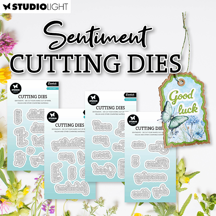 StudioLight Gabarits aux bords déchirés - Gabarits textes (EN)- ciseaux à pointe fine d'Essentials de Studio Light