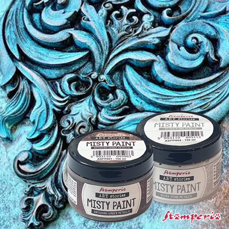 Stamperia Stamperia Misty Paint: couches crème chaudes et éclat métallisé Stamperia Stamperia Misty Paint: couches crème chaudes et éclat métallisé
