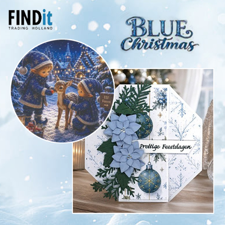 Find It Blue Christmas: cartes de Noël en bleus froids avec bougies, elfes et lanternes Find It Blue Christmas: cartes de Noël en bleus froids avec bougies, elfes et lanternes