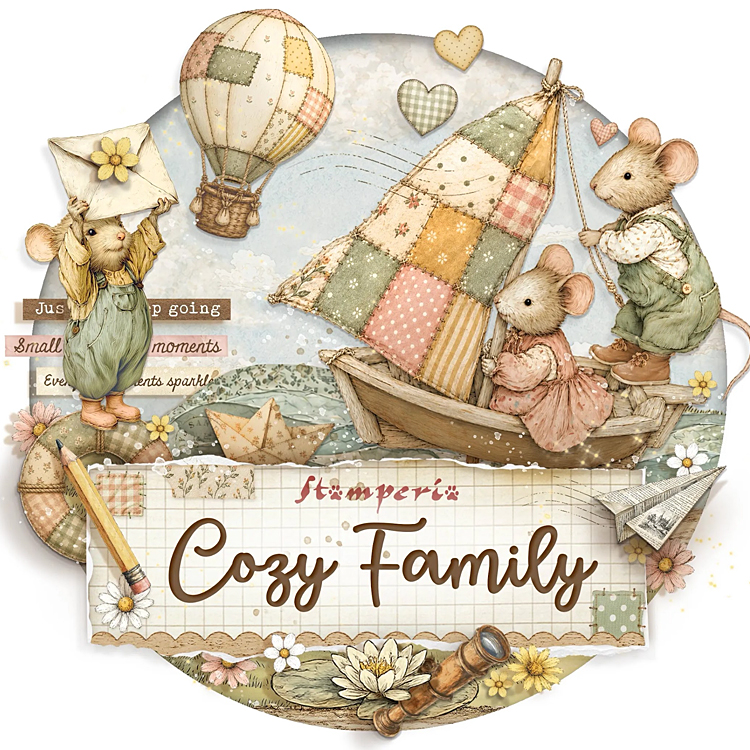 Stamperia Cozy Family de Stamperia: cartes et carnets avec une famille de souris Stamperia Cozy Family de Stamperia: cartes et carnets avec une famille de souris