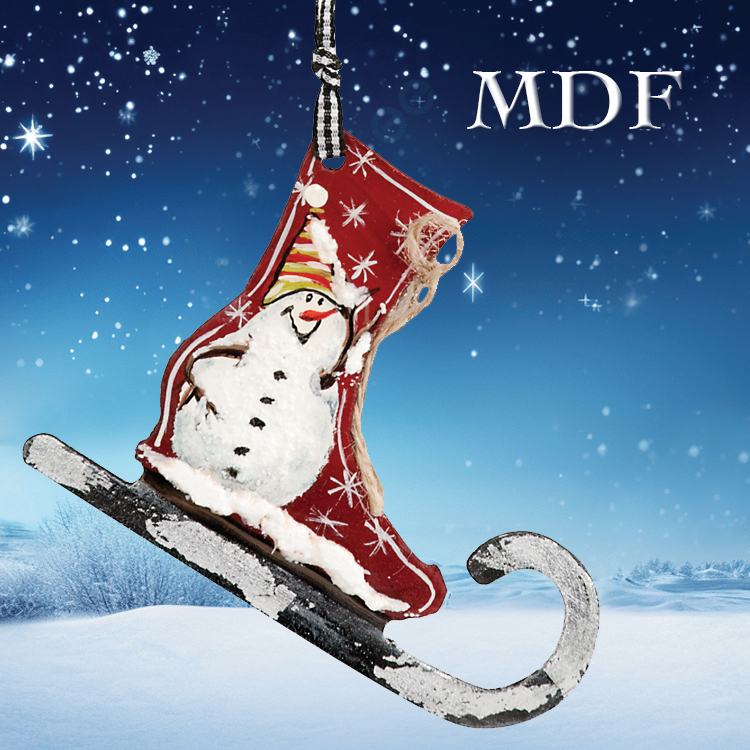 Kerst Ornements de Noël nostalgiques en MDF : patins et chevaux à bascule Kerst Ornements de Noël nostalgiques en MDF : patins et chevaux à bascule