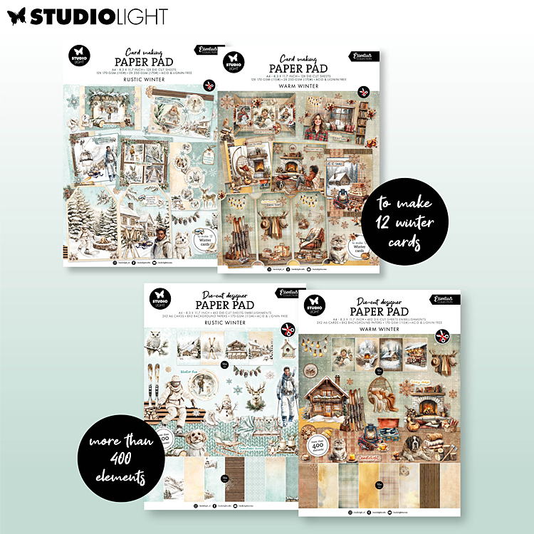 Nieuw bestelbaar,StudioLight StudioLight Essentials : cartes d'hiver dans la neige ou au coin du feu Nieuw bestelbaar,StudioLight StudioLight Essentials : cartes d'hiver dans la neige ou au coin du feu