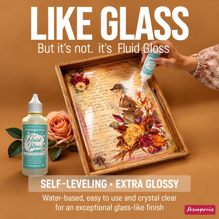 DIY Ideas & Tips,Stamperia Stamperia Fluid Gloss : une finition brillante qui ressemble à du verre DIY Ideas & Tips,Stamperia Stamperia Fluid Gloss : une finition brillante qui ressemble à du verre