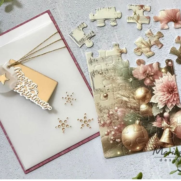 Kerst,Marianne Design Une carte de Noël et un puzzle en un