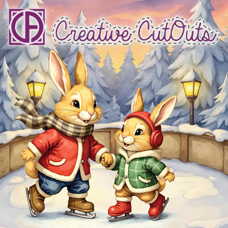 Creative CutOuts 'Snowy Bunnies' (Lapins enneigés) de la collection Creative CutOuts
