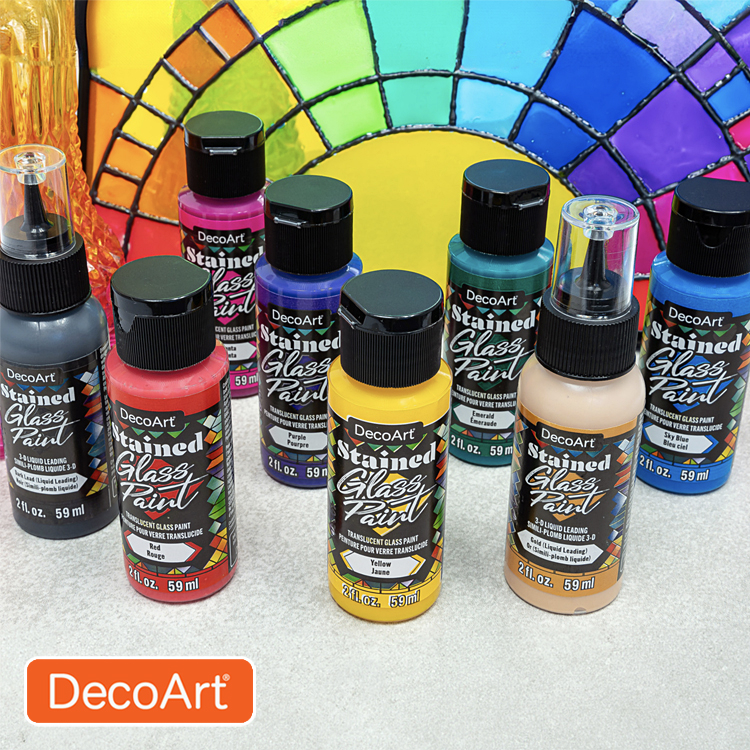 Americana & DecoArt Glass Paint 3D, Peinture translucide pour verre de Deco Art