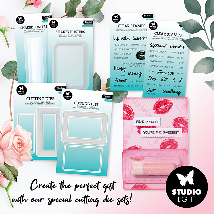 StudioLight Gabarits de déc.d 'Essentials' pour faire des cartes cadeaux e.a. pour donner un baum à lèvres - StudioLight
