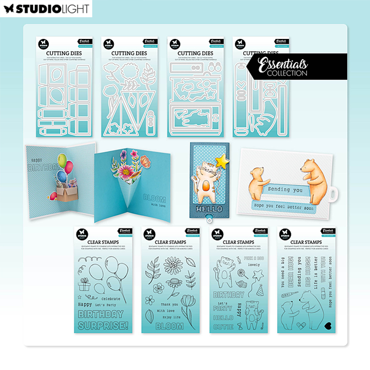 StudioLight Tampons transparent & gabarits pour découper 'Essentials' de StudioLight