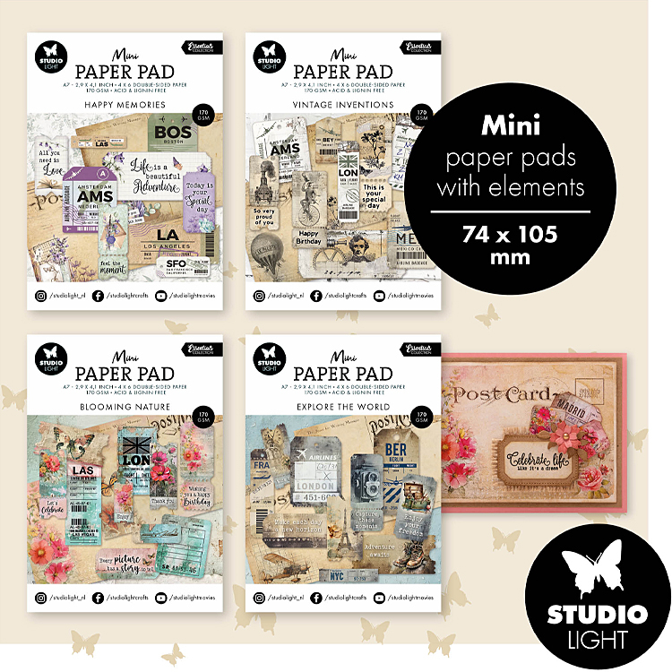 StudioLight Gabarits à découper, Blocs papiers minis & Breloques en métal 'Essentials' de StudioLight