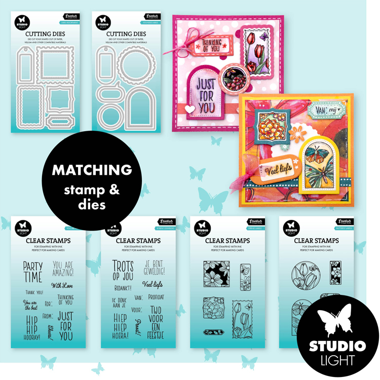 StudioLight Ruban en mousse, Gabarits pour découper & tampons correspondants de StudioLight